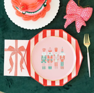 Pink & Red Signature Cabana Stripe Plates