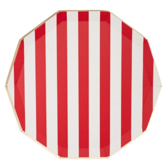 Cherry Red Signature Cabana Stripe Plates