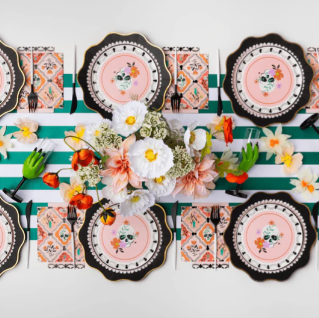 Emerald Green Signature Cabana Stripe Table Runner
