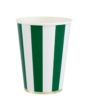 Emerald Green Signature Cabana Stripe Cups