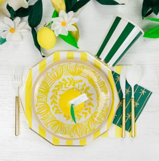 Emerald Green Signature Cabana Stripe Cups