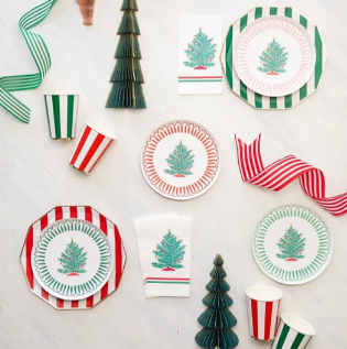 Emerald Green Signature Cabana Stripe Cups