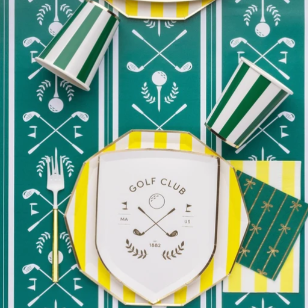 Emerald Green Signature Cabana Stripe Cups