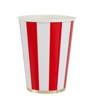 Cherry Red Signature Cabana Stripe Cups