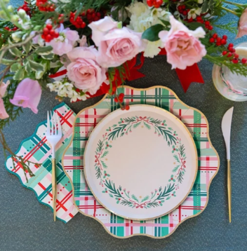 Christmas Wreath Dessert Plates
