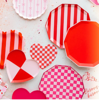 Pink & Red Signature Cabana Stripe Plates