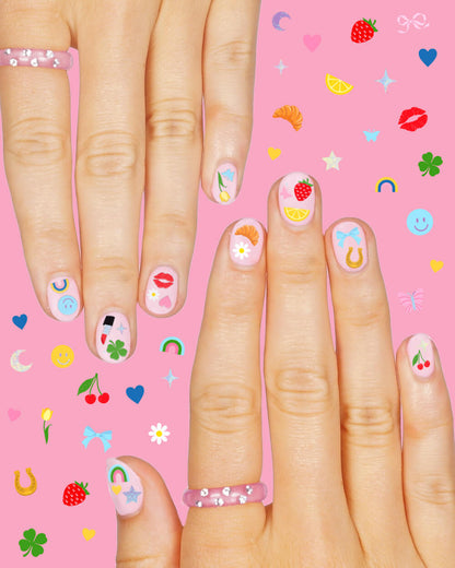Cute Girl Nail Stickers - 604 adhesive nail stickers