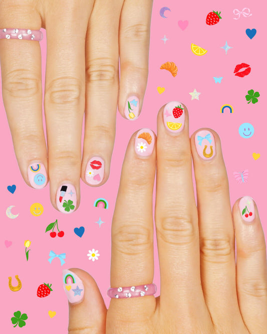 Cute Girl Nail Stickers - 604 adhesive nail stickers