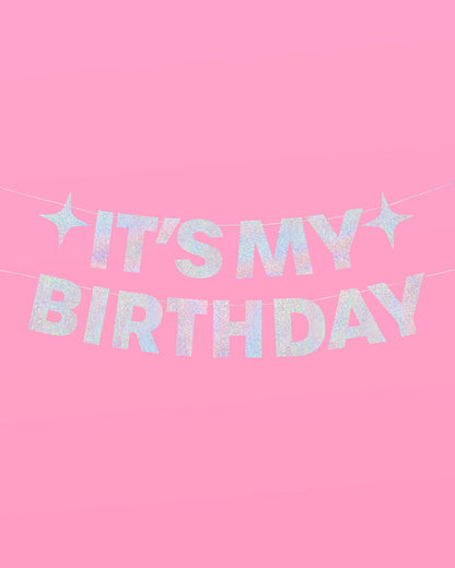 Shimmer Bday Girl Pack - banner, tats + tiara
