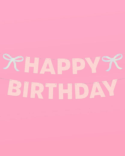 Birthday Bow Banner - foil + glitter banner