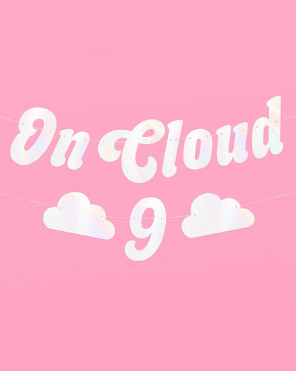 Cloud Nine Banner - white iri foil banner