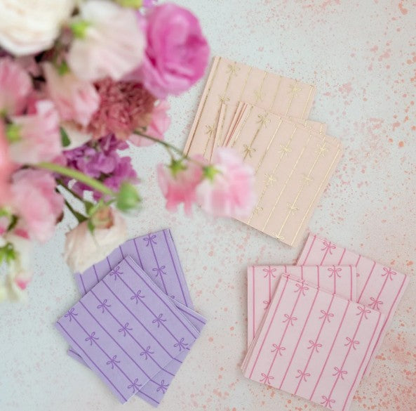 Sweet Peach Signature Bow Small Napkins