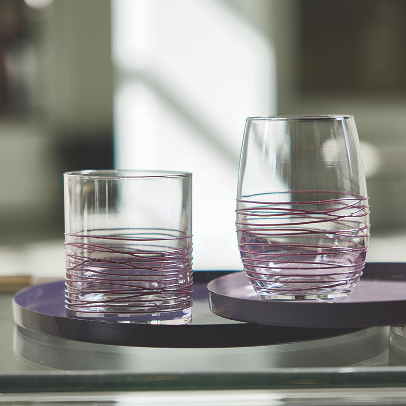 Textured Spun Wine Glass - Aubergine