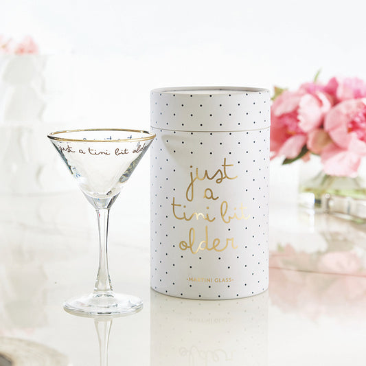 Gold Foil Martini Glass - Just a Tini Bit Older