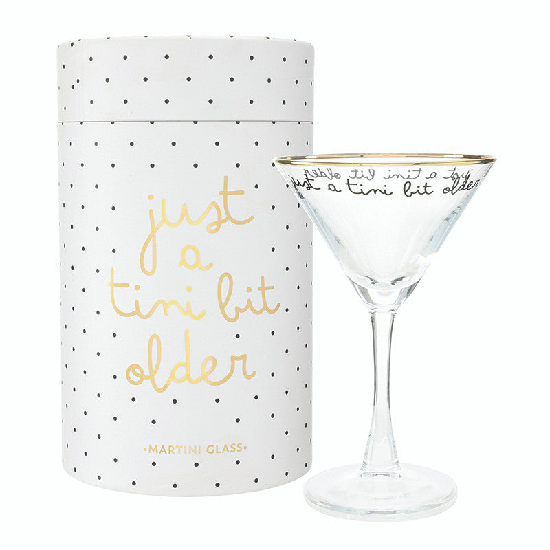 Gold Foil Martini Glass - Just a Tini Bit Older