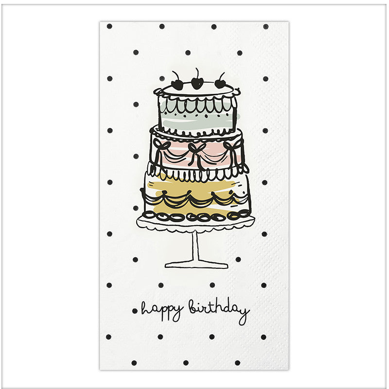 Ceramic Guest Napkin Tray + Napkins - Happy Birthday