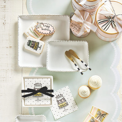 Ceramic Napkin Tray + Napkins - Cake