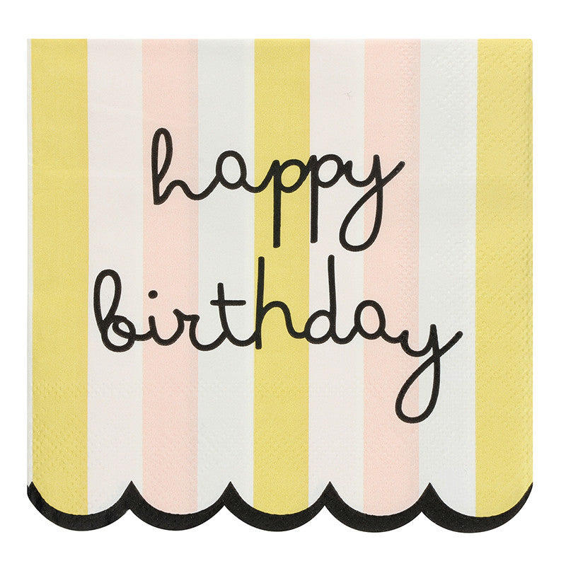 Ceramic Napkin Tray + Napkins - Happy Birthday