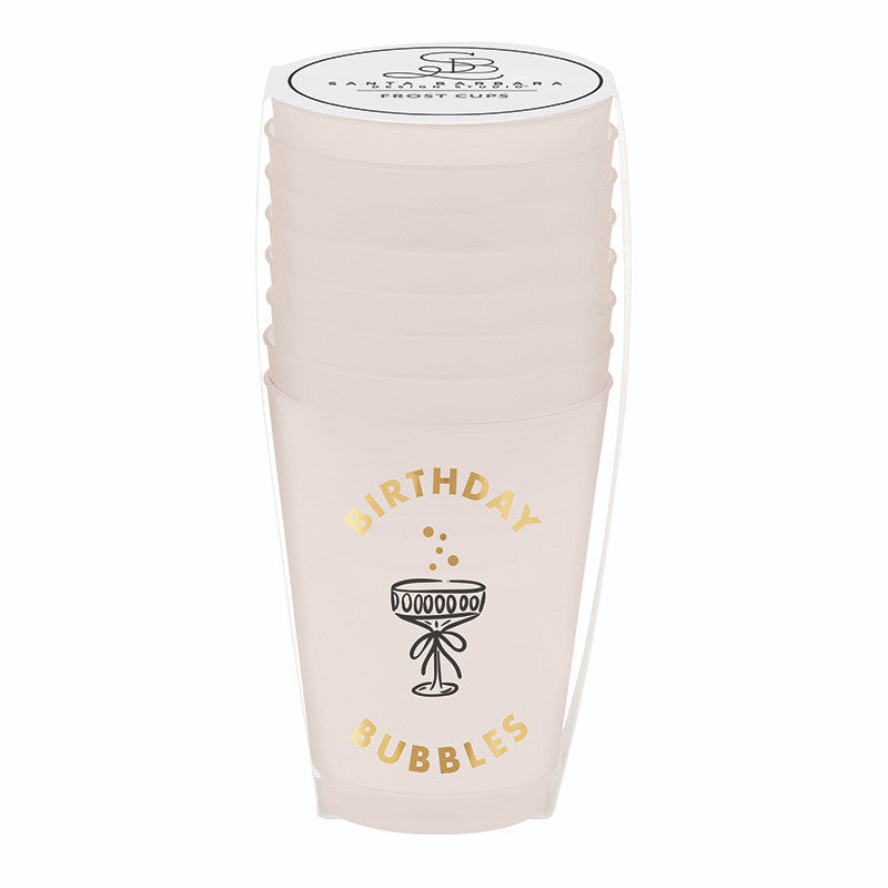 Gold Foil Frost Cups - Birthday Bubbles