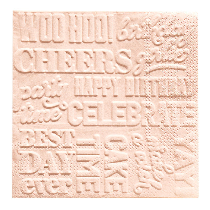 Embossed Cocktail Napkins - Happy Birthday