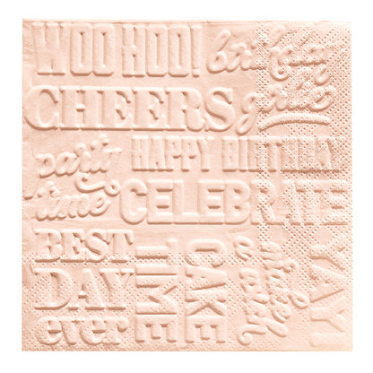 Embossed Cocktail Napkins - Happy Birthday