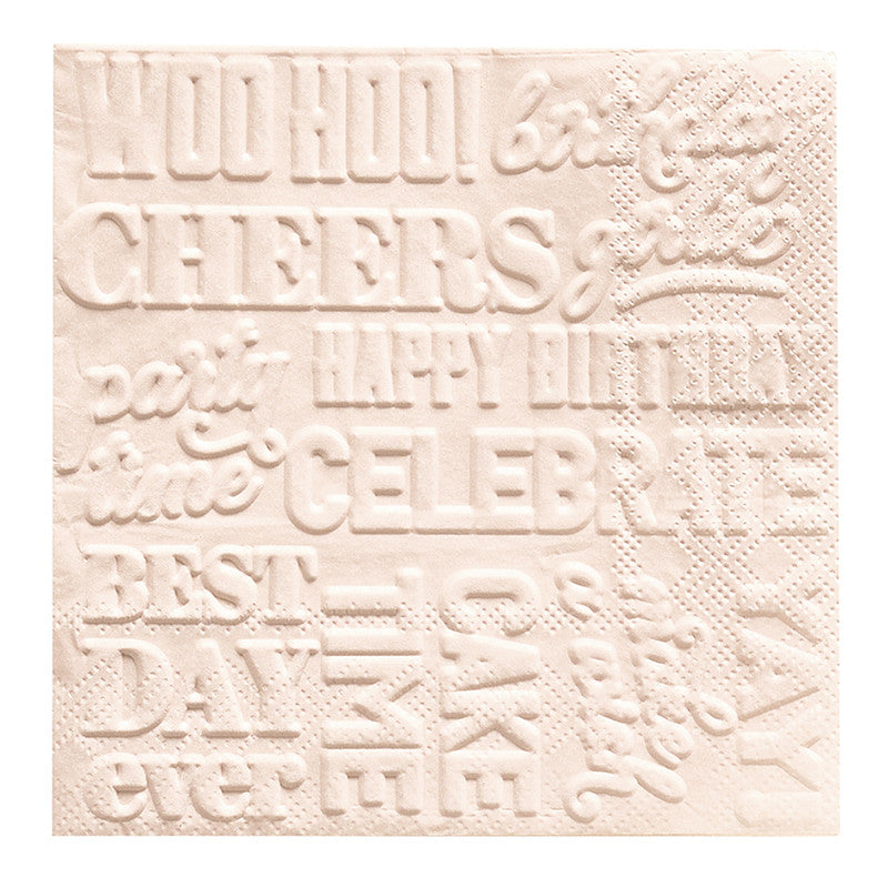 Embossed Cocktail Napkins - Happy Birthday