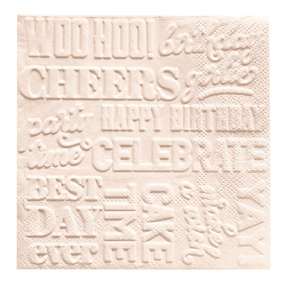 Embossed Cocktail Napkins - Happy Birthday