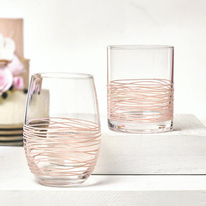 Textured Spun Wine Glass - Blush