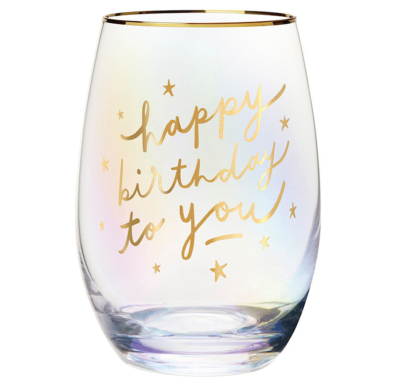 Gold Foil Stemless Wine Glass - Birthday Bow (Copy)