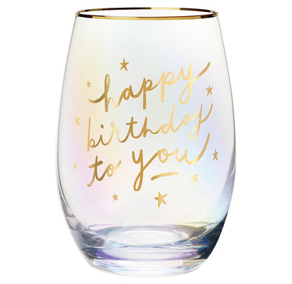 Gold Foil Stemless Wine Glass - Birthday Bow (Copy)