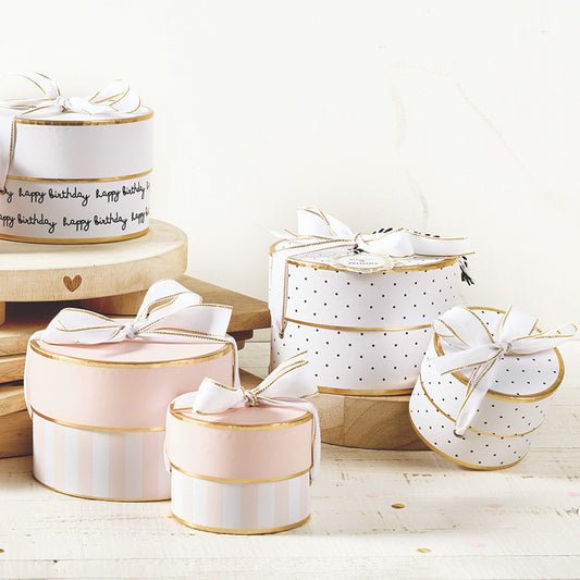 Nested Paper Gift Box Sets - Pin Dots
