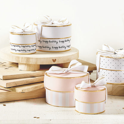 Nested Paper Gift Box Sets - Pink Stripe