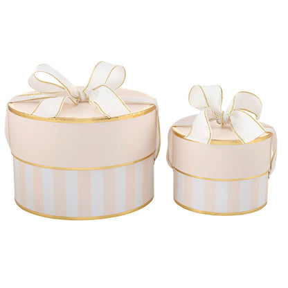Nested Paper Gift Box Sets - Pink Stripe