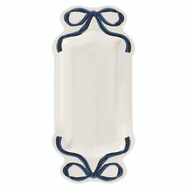 Ceramic Bow Platter - Black - Luster Finish