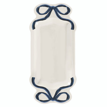 Ceramic Bow Platter - Black - Luster Finish