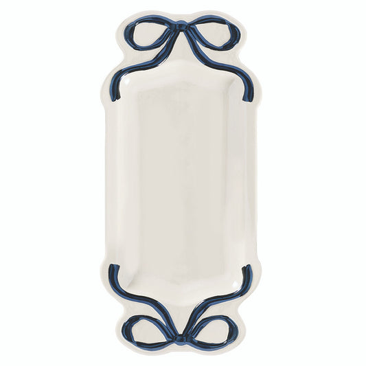 Ceramic Bow Platter - Black - Luster Finish