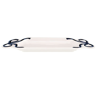 Ceramic Bow Platter - Black - Luster Finish