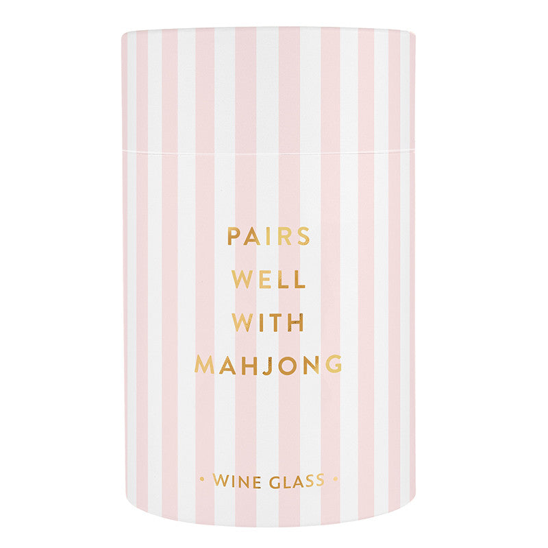 Gold Foil Stemless Wine Glass - Pairs Well with Mahjong
