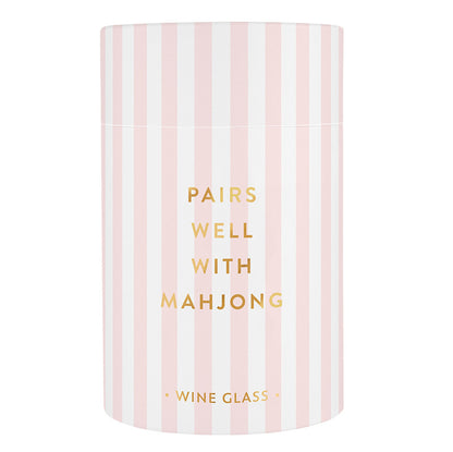 Gold Foil Stemless Wine Glass - Pairs Well with Mahjong
