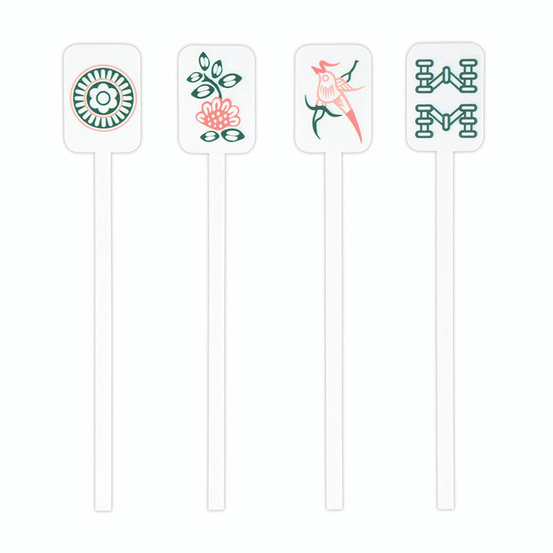 Acrylic Stir Sticks - Mahjong Tiles - Set of 4