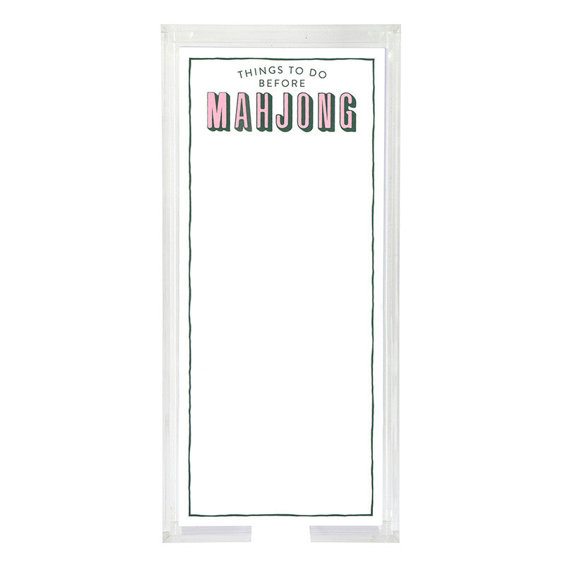 Rectangle Notepaper with Acrylic Tray - Things To Do Before Mahjong