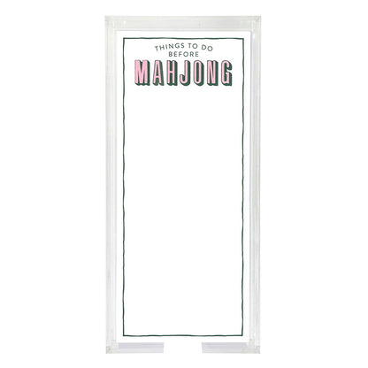 Rectangle Notepaper with Acrylic Tray - Things To Do Before Mahjong