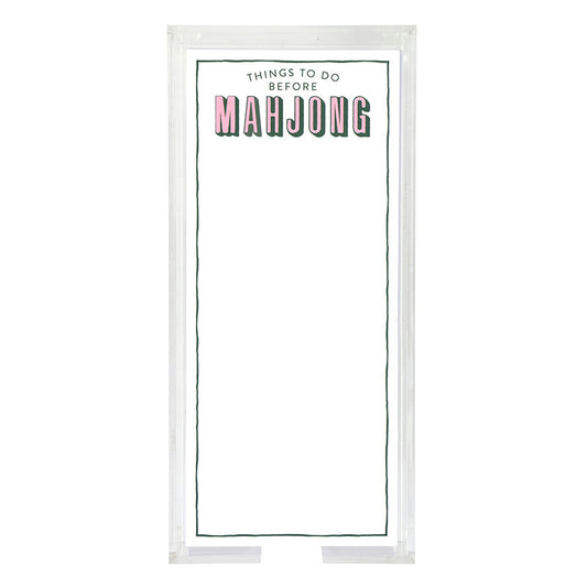 Rectangle Notepaper with Acrylic Tray - Things To Do Before Mahjong