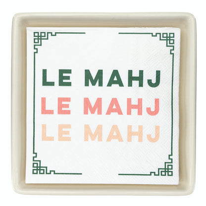 Ceramic Napkin Tray + Napkins - Le Mahj