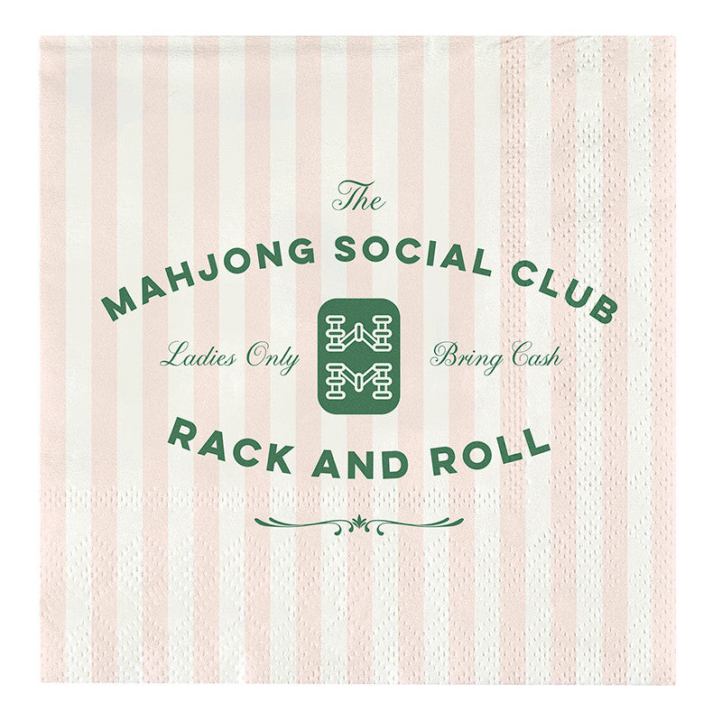 Ceramic Napkin Tray + Napkins - Mahjong Social Club