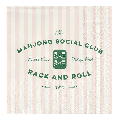 Ceramic Napkin Tray + Napkins - Mahjong Social Club