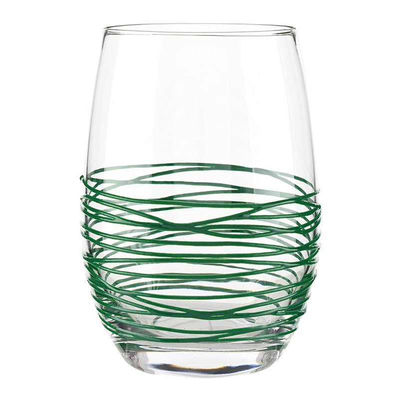 Textured Spun Wine Glass - Ivy Green