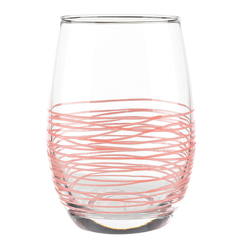 Textured Spun Wine Glass - Petal Pink