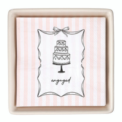 Ceramic Napkin Tray + Napkins - Engaged