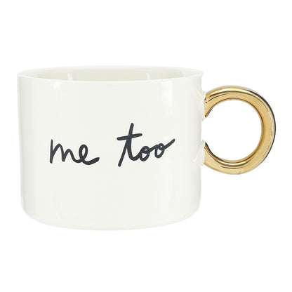 Ceramic Mugs with Gold Handle - I Do/Me Too - Set of 2